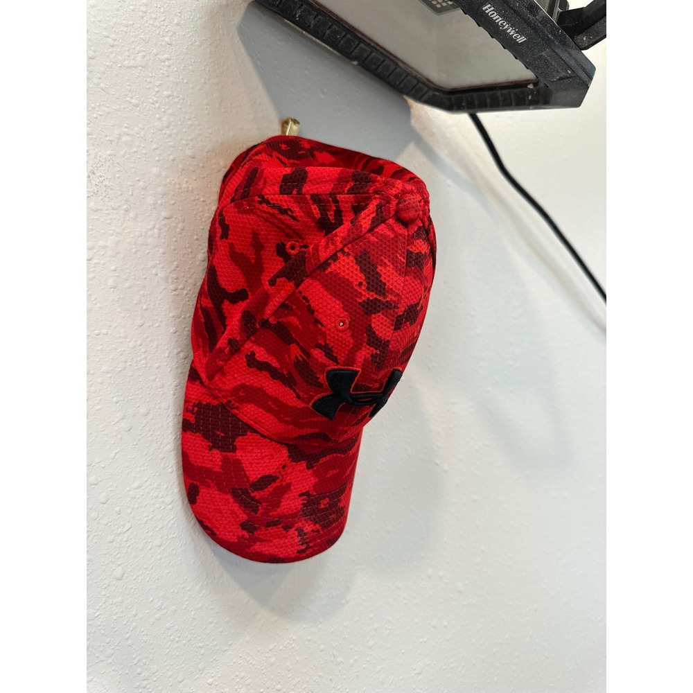 Under Armour Hat Kids MD/LG Red Camo Stretch Fit‎ 1273197 Baseball Cap Sporty - Picture 10 of 12